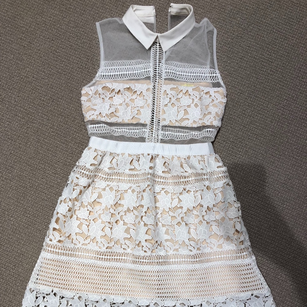 Self-Portrait white dress- fantastic detailing